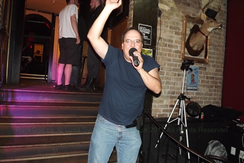 Paul The Rock God live on stage for Malone's Karaoke